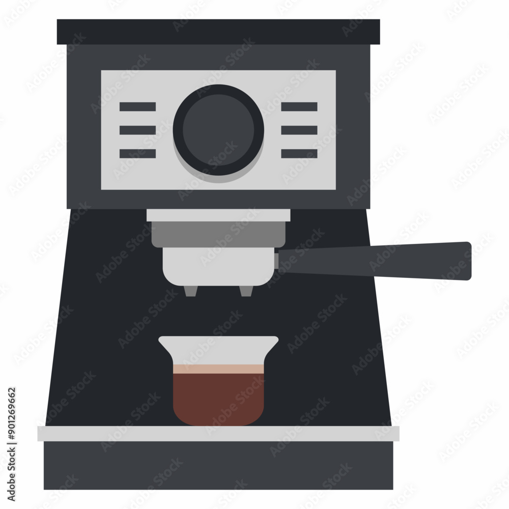 Espresso coffee machine vector cartoon illustration isolated on a white background. Espresso coffee machine vector cartoon illustration isolated on a white background.