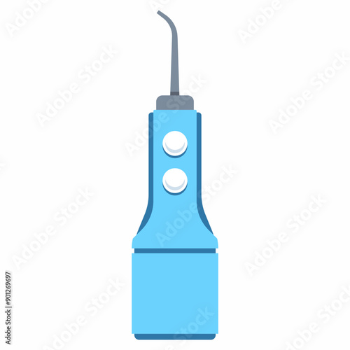 Oral irrigation vector cartoon illustration isolated on a white background.