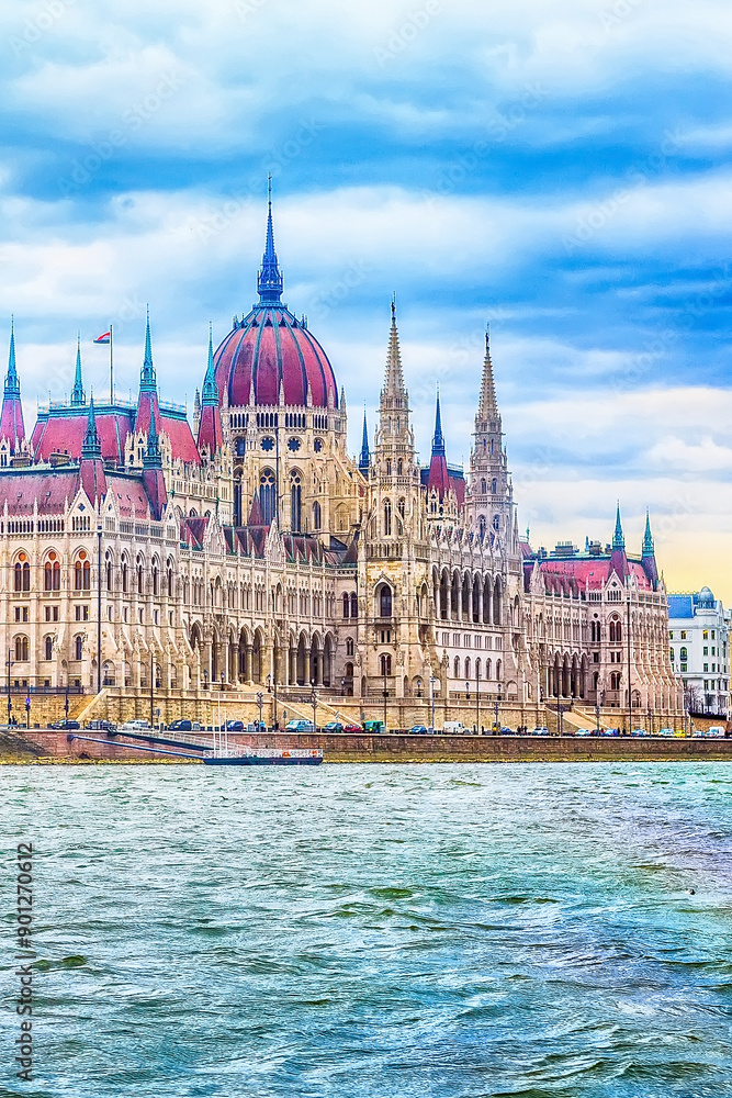 Obraz premium Hungarian Parliament, Budapest, Hungary