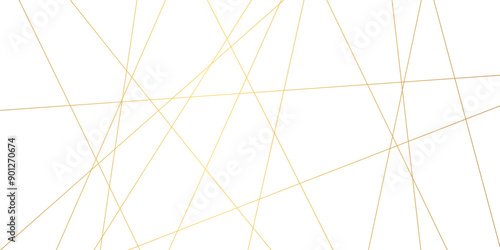 Luxury banner golden geometric lines overlap design. Golden Seamless random chaotic lines on transparent background.