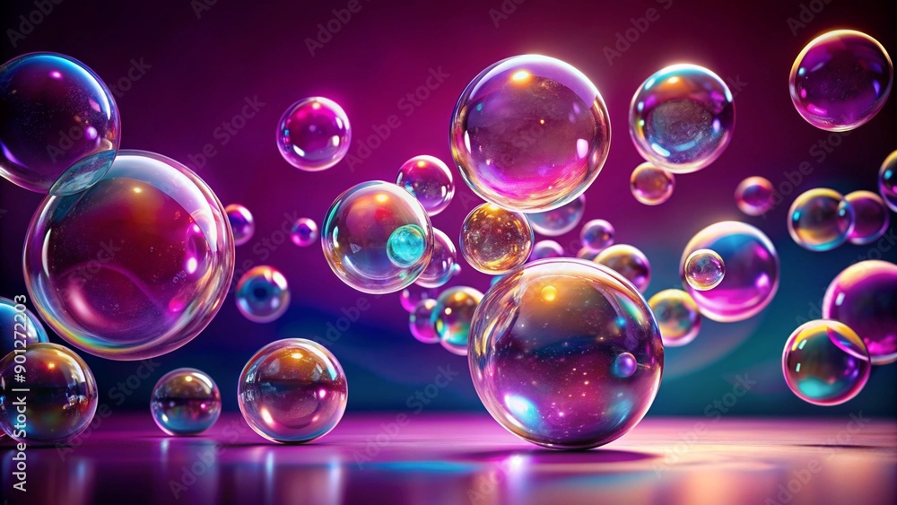 Shimmering soap bubbles land on a bold magenta backdrop, delivering a vibrant and fantastical scene. Shimmering soap bubbles land on a bold magenta backdrop, delivering a vibrant and fantastical scene.