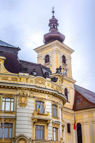 House at square in Sibiu, Transylvania, Romania