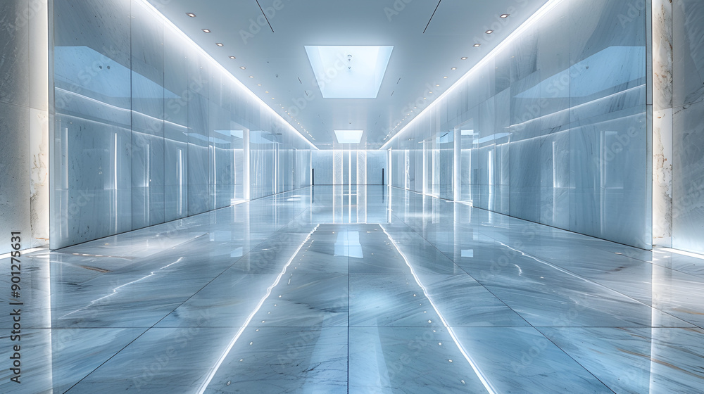 photo of a glass room with gray shades and white lights in a modern minimalist style photo of a glass room with gray shades and white lights in a modern minimalist style