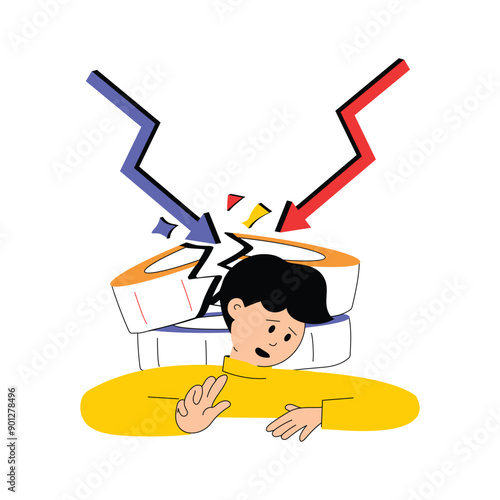 Give a try to this flat illustration of bankruptcy