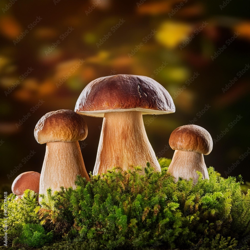 porcini Boletus edulis mushroom vegetarian food, AI generated porcini Boletus edulis mushroom vegetarian food, AI generated