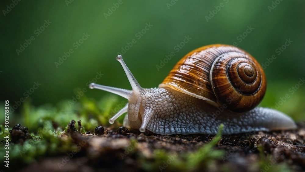snail on a green leaf snail on a green leaf
