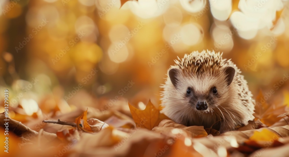 Hedgehog in Autumn Leaves Hedgehog in Autumn Leaves