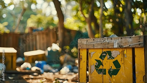 Eco-Friendly Recycling Container in Nature photo