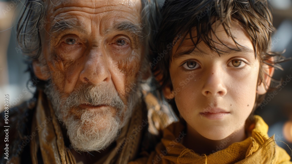 Generations: An Elderly Man and a Young Boy Generations: An Elderly Man and a Young Boy