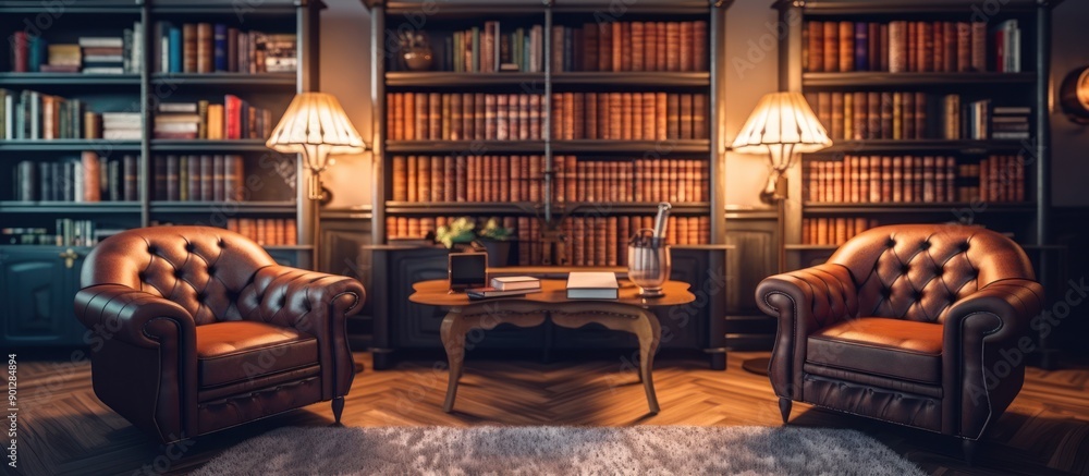 Cozy Reading Nook in a Luxurious Library Cozy Reading Nook in a Luxurious Library