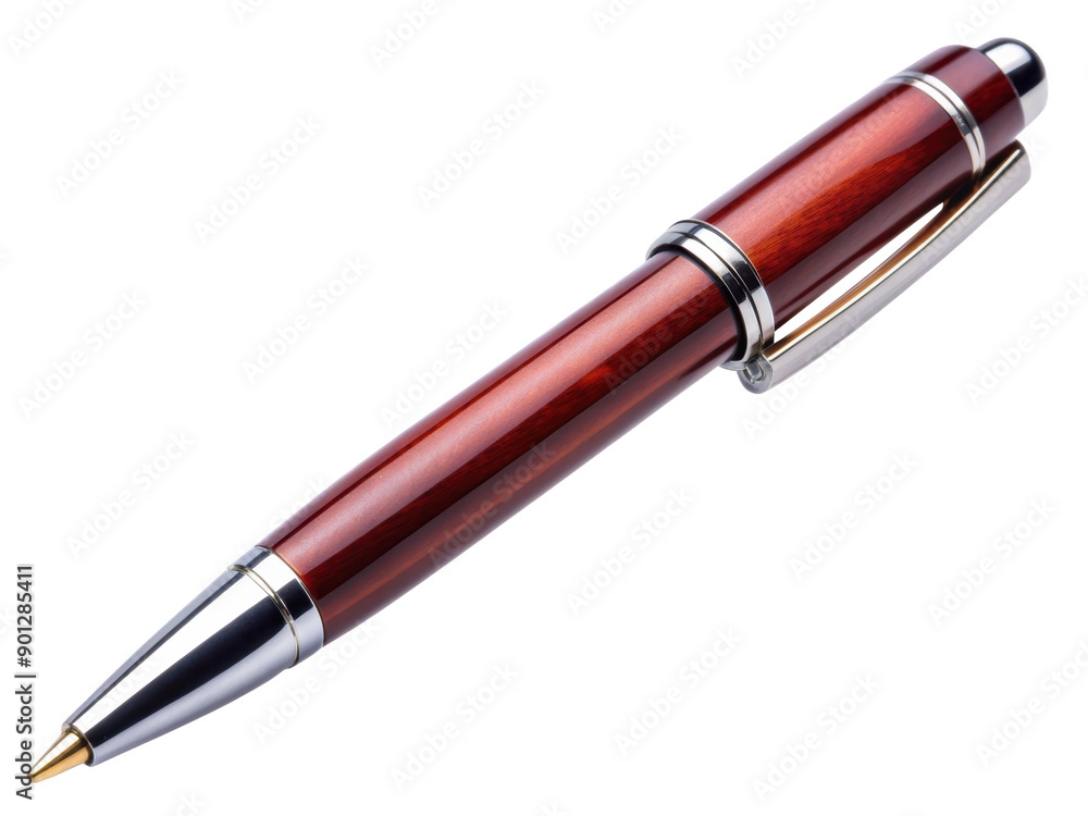 Luxury Red Wooden Ballpoint Pen with gold and silver accents, designed for elegant writing and professional use. Isolated on transparent background, png. Luxury Red Wooden Ballpoint Pen with gold and silver accents, designed for elegant writing and professional use. Isolated on transparent background, png.