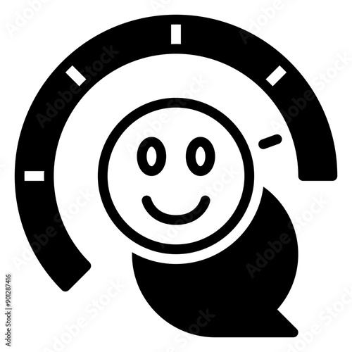 Satisfied icon, glyph icon style