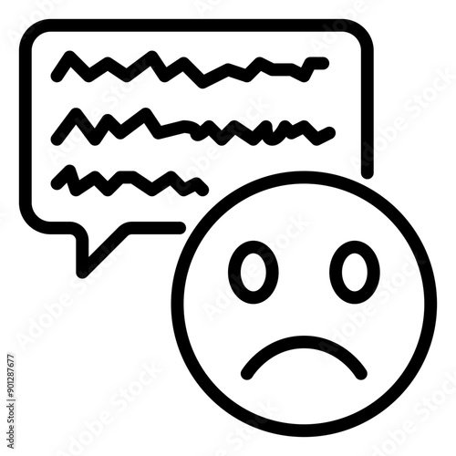 Dissatisfied icon, line icon style
