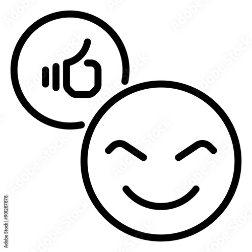 Happy icon, line icon style