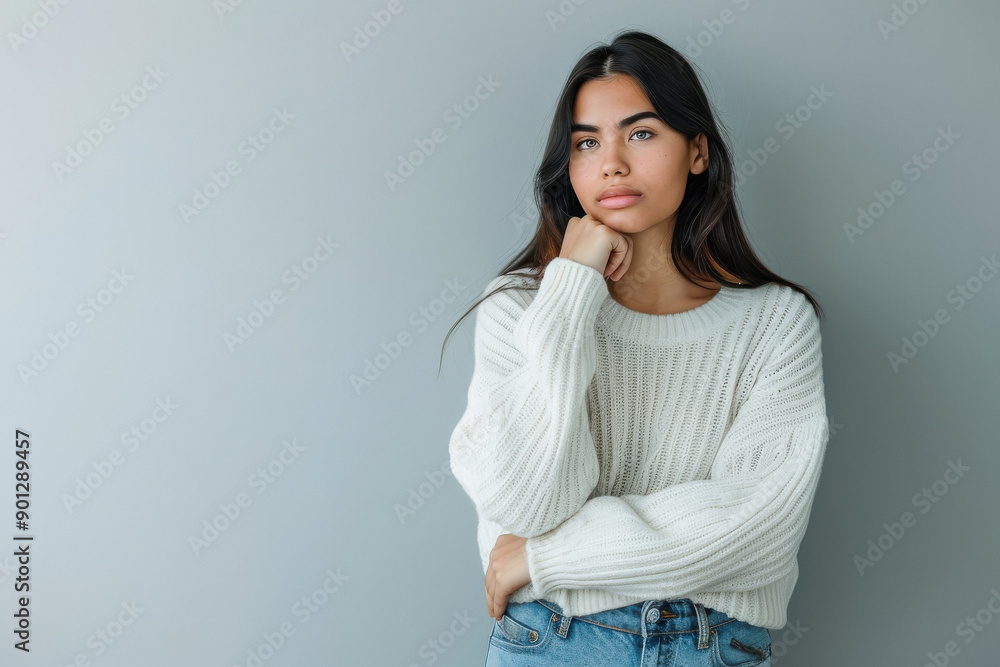 young indian woman thinking at home young indian woman thinking at home