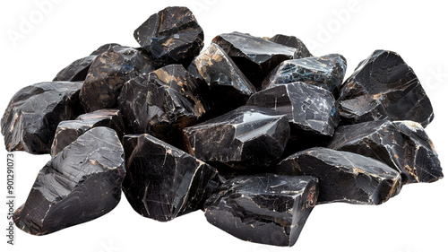 A pile of black rough stones clip art