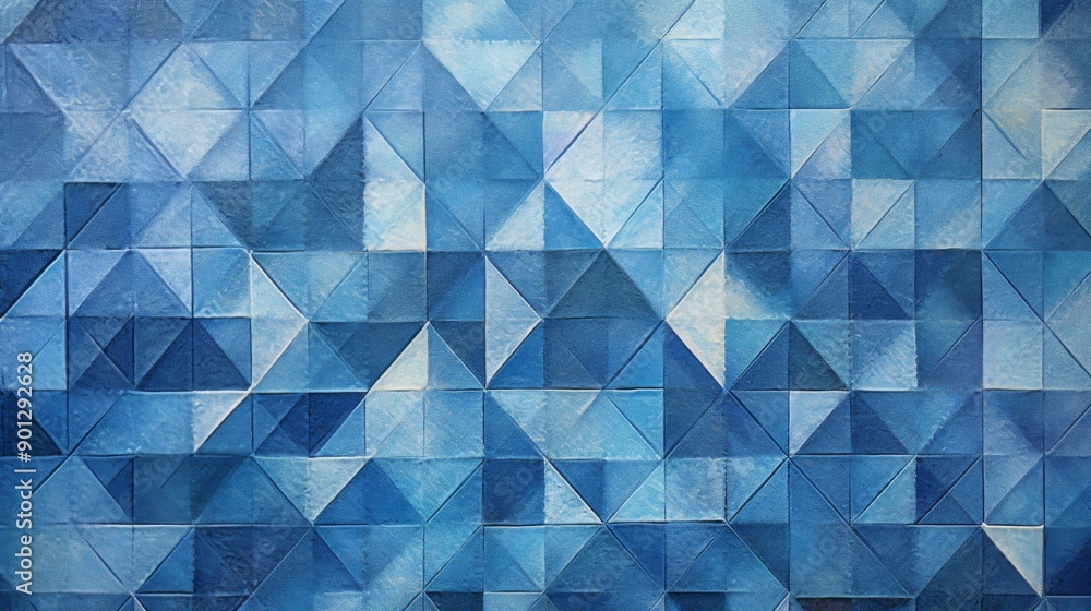 Obraz premium Abstract Blue Geometric Pattern