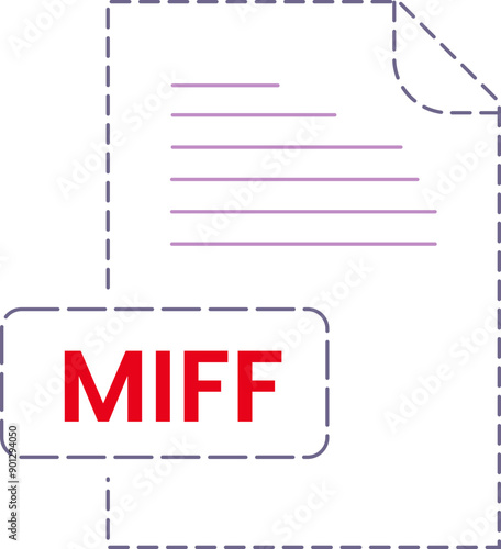 MIFF icon black rounded dashed outline