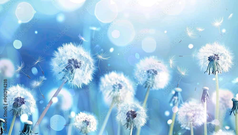 Soft Focus Dandelions with Bokeh Background Soft Focus Dandelions with Bokeh Background