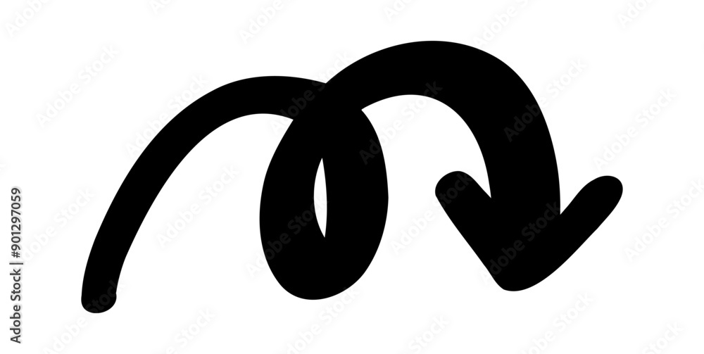 Fototapeta premium Hand drawn arrow vector icons. Doodle sketch black arrow design for business plan and education.