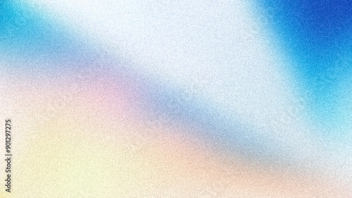 Abstract gradient background featuring a blend of blue, white, pink, and light yellow hues, creating a smooth and soft transition. Perfect for modern designs, digital art, and serene backdrops