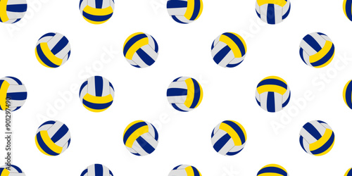 Seamless pattern with handball balls on a white background, sports games, inventory for sportsmen