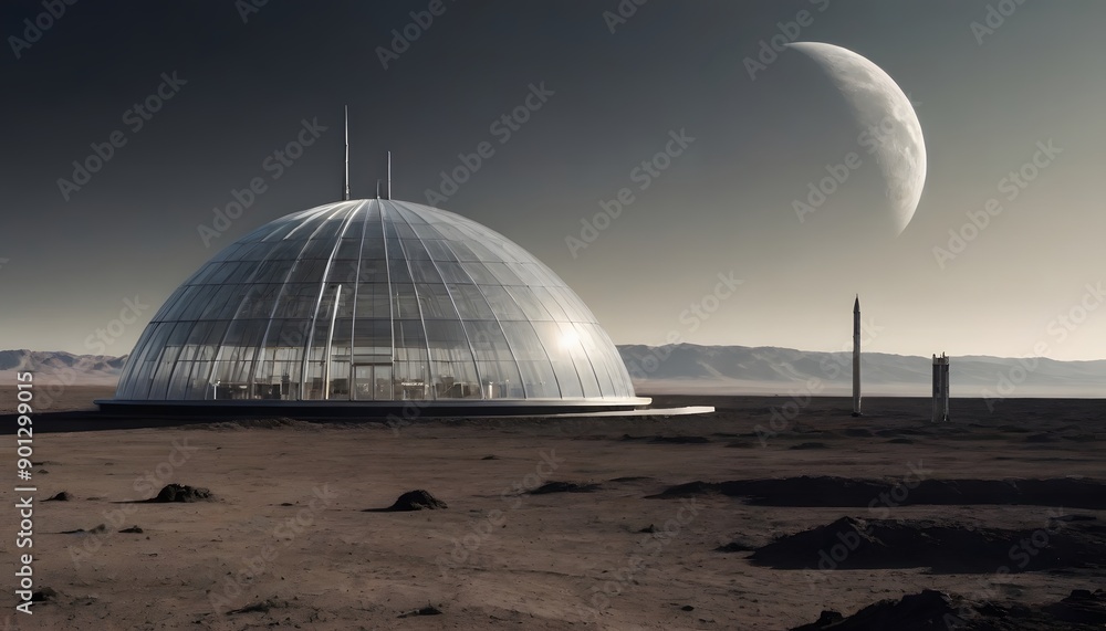 Obraz premium Greenhouse on an unknown planet.