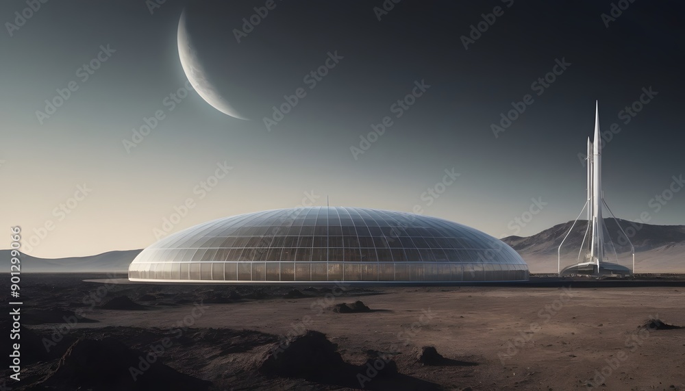 Obraz premium Greenhouse on an unknown planet.