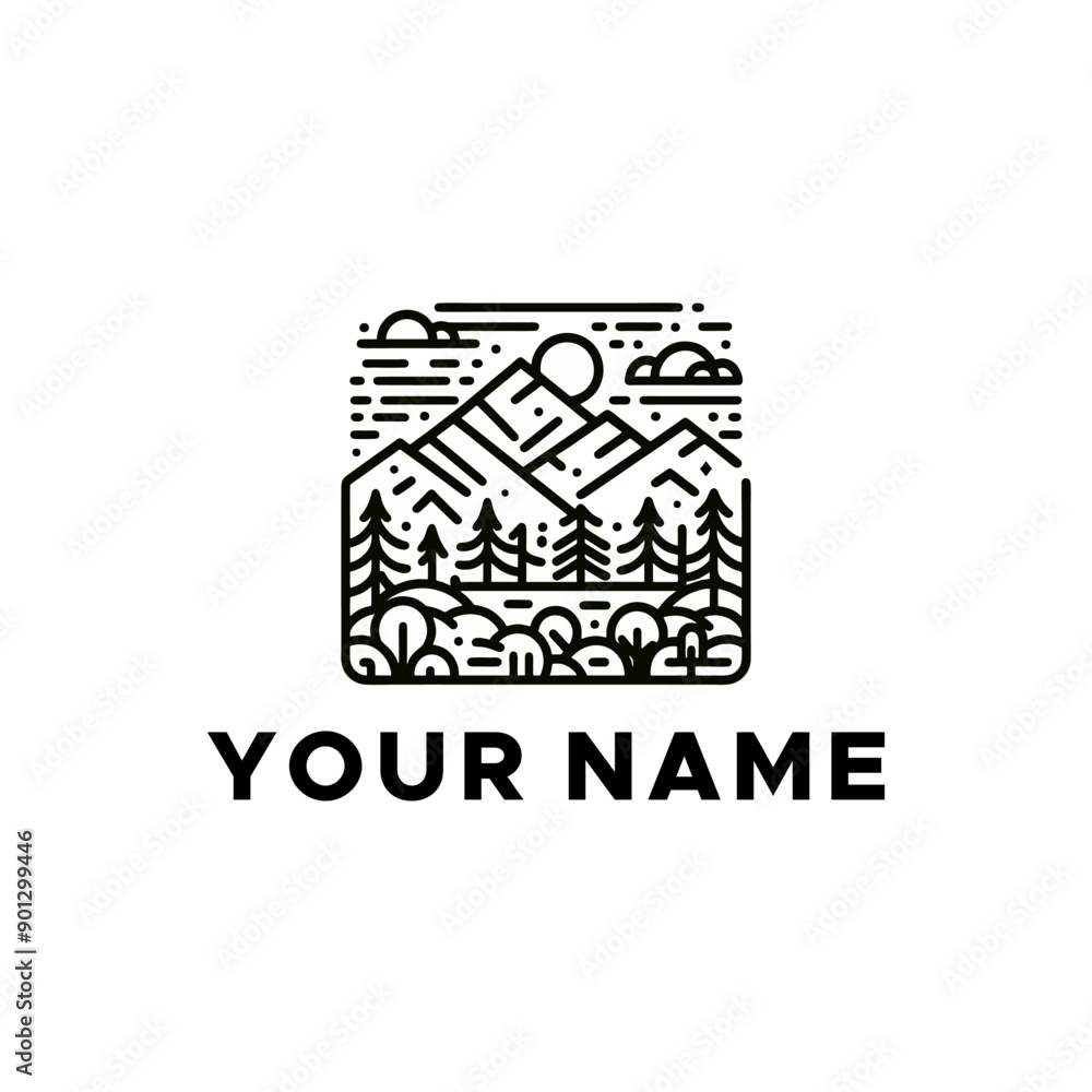 vector landscape mountain line vector landscape mountain line