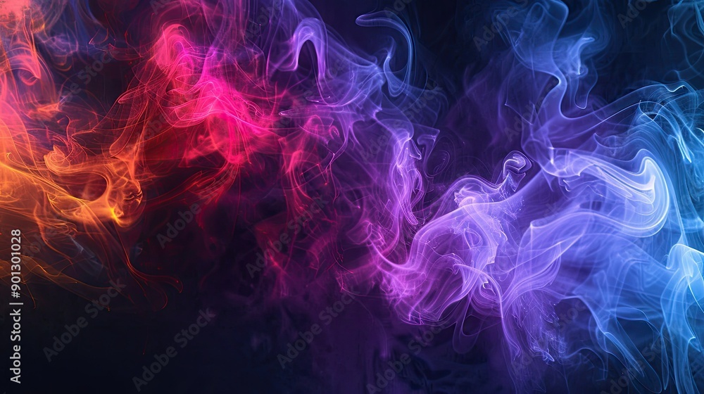Colorful smoke trails on a dark background, creating a vibrant and intriguing visual display. Colorful smoke trails on a dark background, creating a vibrant and intriguing visual display.