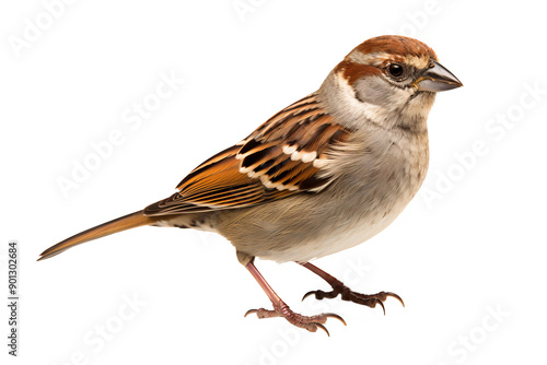 Beautiful PNG illustration of a sparrow in detailed and vibrant colors, ideal for nature-themed designs, wildlife art, and ornithology projects