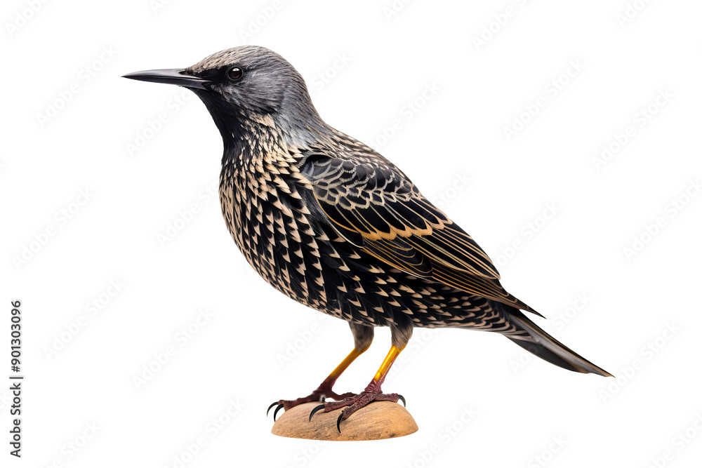 Beautiful starling bird in PNG format with detailed feather patterns and vibrant colors isolated on transparent background for nature and wildlife projects Beautiful starling bird in PNG format with detailed feather patterns and vibrant colors isolated on transparent background for nature and wildlife projects