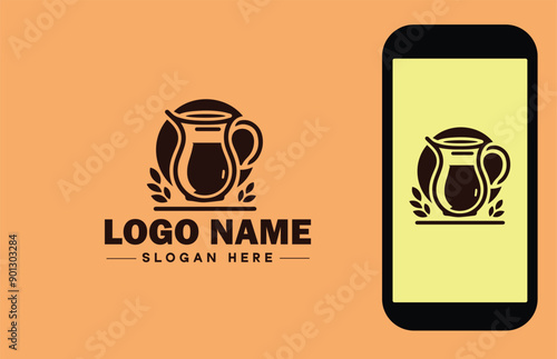 Glassware company icon Glassworks Glass production firm Glass manufacturer flat logo sign symbol editable vector