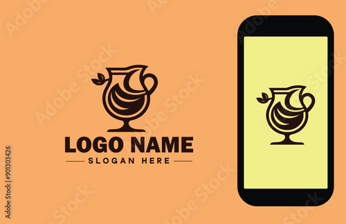 Glassware company icon Glassworks Glass production firm Glass manufacturer flat logo sign symbol editable vector