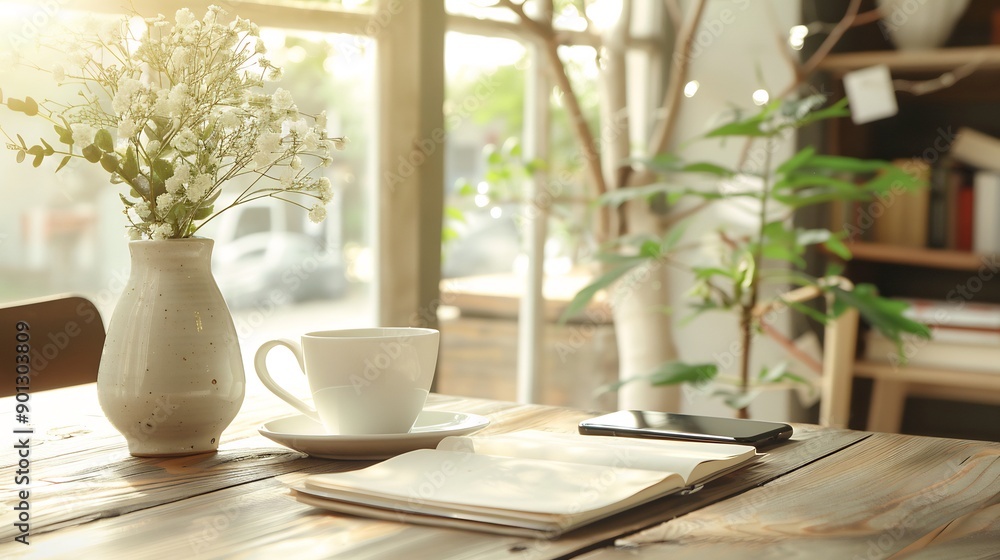 Cozy Coffee Break with a Touch of Green Cozy Coffee Break with a Touch of Green
