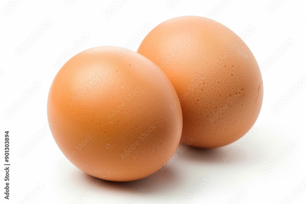 Eggs Isolated. Two Organic Eggs on White Background, Ingredient Concept Eggs Isolated. Two Organic Eggs on White Background, Ingredient Concept
