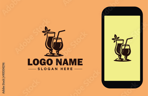 Glassware company icon Glassworks Glass production firm Glass manufacturer flat logo sign symbol editable vector