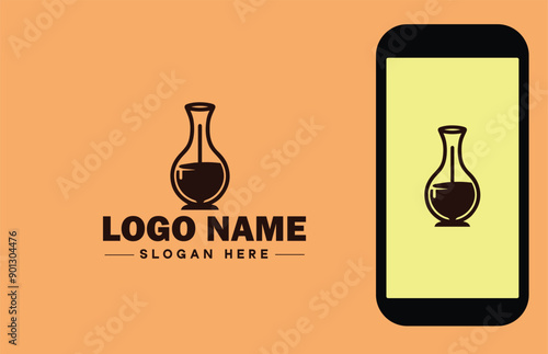 Glassware company icon Glassworks Glass production firm Glass manufacturer flat logo sign symbol editable vector
