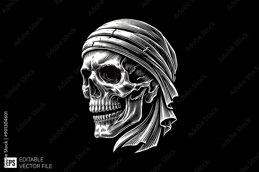 Dark art scary skull head vector design ideas templates