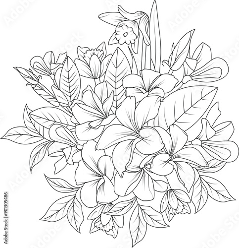Adult flower patterns made by hand for Coloring pages

