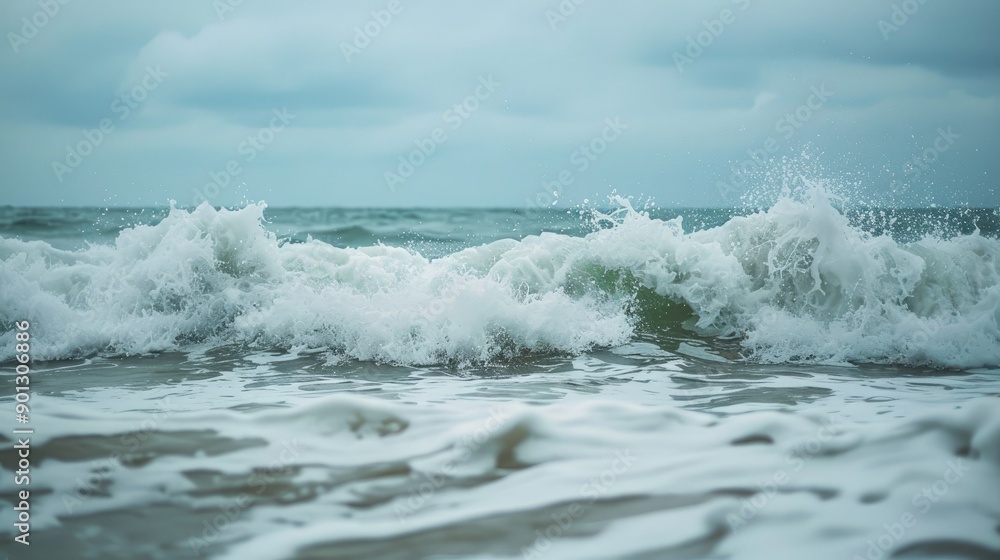 Ocean water in motion with foamy waves and splashes, creating a dynamic background of a not calm sea. Ocean water in motion with foamy waves and splashes, creating a dynamic background of a not calm sea.