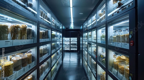 Seed Bank A vault filled with seeds, symbolizing the importance of preserving biodiversity and ensuring future food security photo