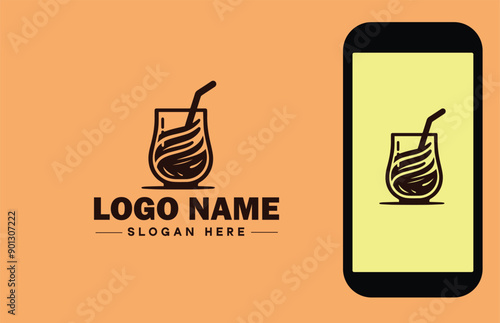 Glassware company icon Glassworks Glass production firm Glass manufacturer flat logo sign symbol editable vector