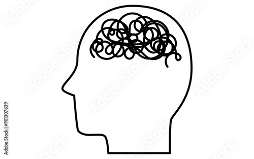 Profile icons of people, stressed people, bewildered confusion