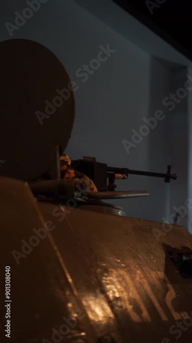 machine gun on armored car vertical video photo