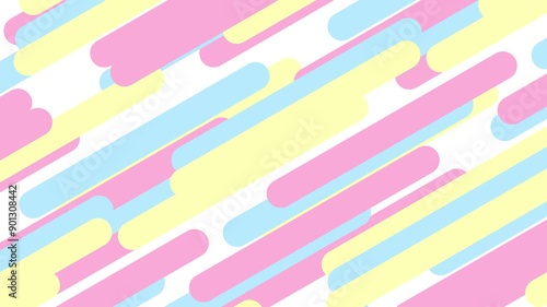 ループ対応のパステルカラーのシンプルな幾何学模様のアニメーション背景 Loop-compatible pastel-colored geometric animated backgrounds
