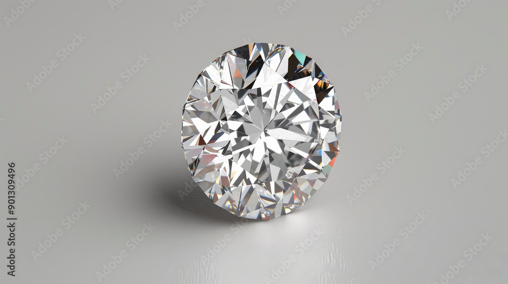 A close-up view of a brilliantly cut, sparkling diamond against a plain gray background, showcasing its clarity and intricate facets. A close-up view of a brilliantly cut, sparkling diamond against a plain gray background, showcasing its clarity and intricate facets.