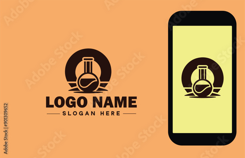 Glassware company icon Glassworks Glass production firm Glass manufacturer flat logo sign symbol editable vector