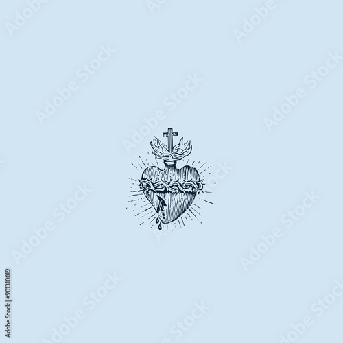 THESE HIGH QUALITY SACRED HEART JESUS VECTOR FOR USING VARIOUS TYPES OF DESIGN WORKS LIKE T-SHIRT, LOGO, TATTOO AND HOME WALL DESIGN
