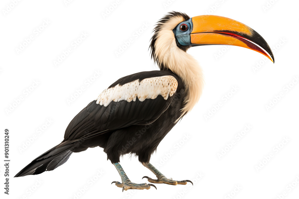 Vibrant hornbill bird isolated on transparent background, ideal for wildlife conservation projects and nature-themed designs Vibrant hornbill bird isolated on transparent background, ideal for wildlife conservation projects and nature-themed designs